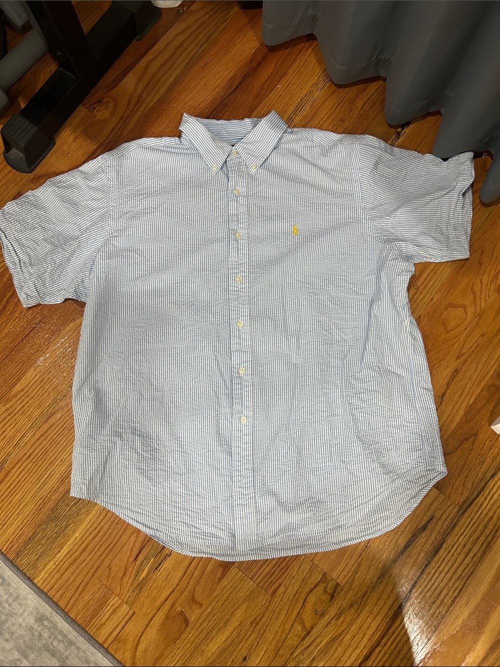 Polo by Ralph Lauren Light Blue & White Striped Short-Sleeve Button-Down Shirt